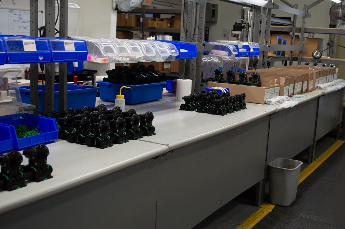 A water filtration manufacturing floor