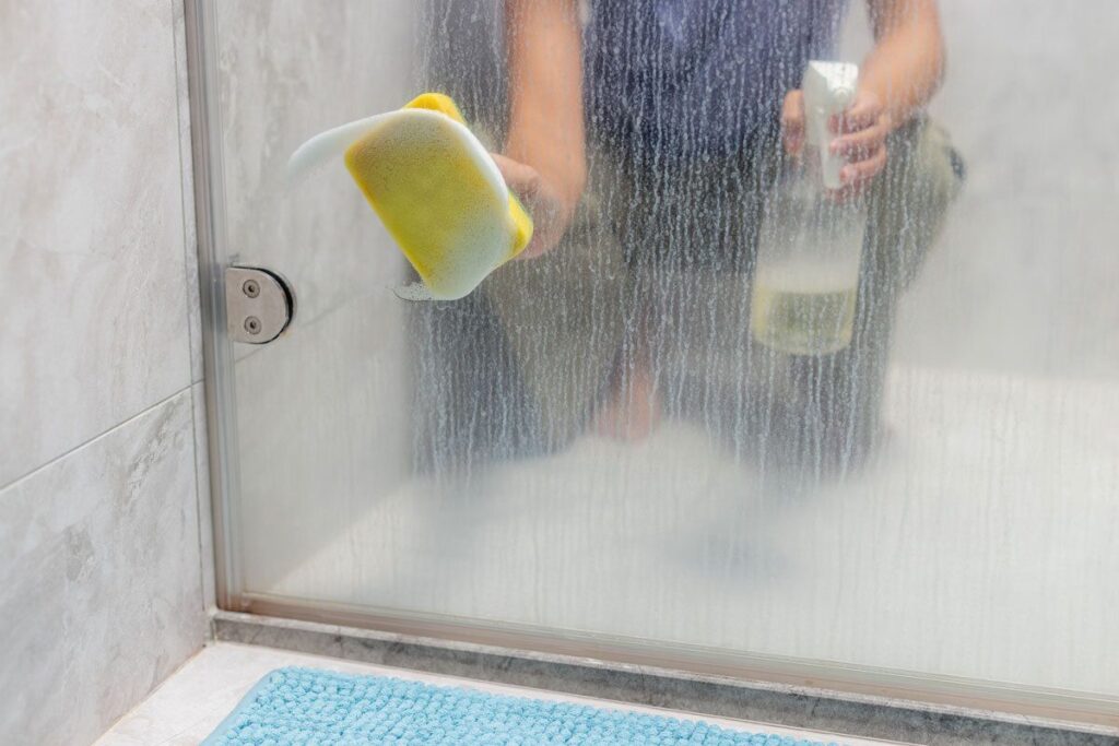 soap scum on shower door